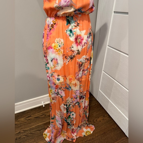 Lavender Brown Vibrant Floral Maxi Dress - Picture 4 of 8
